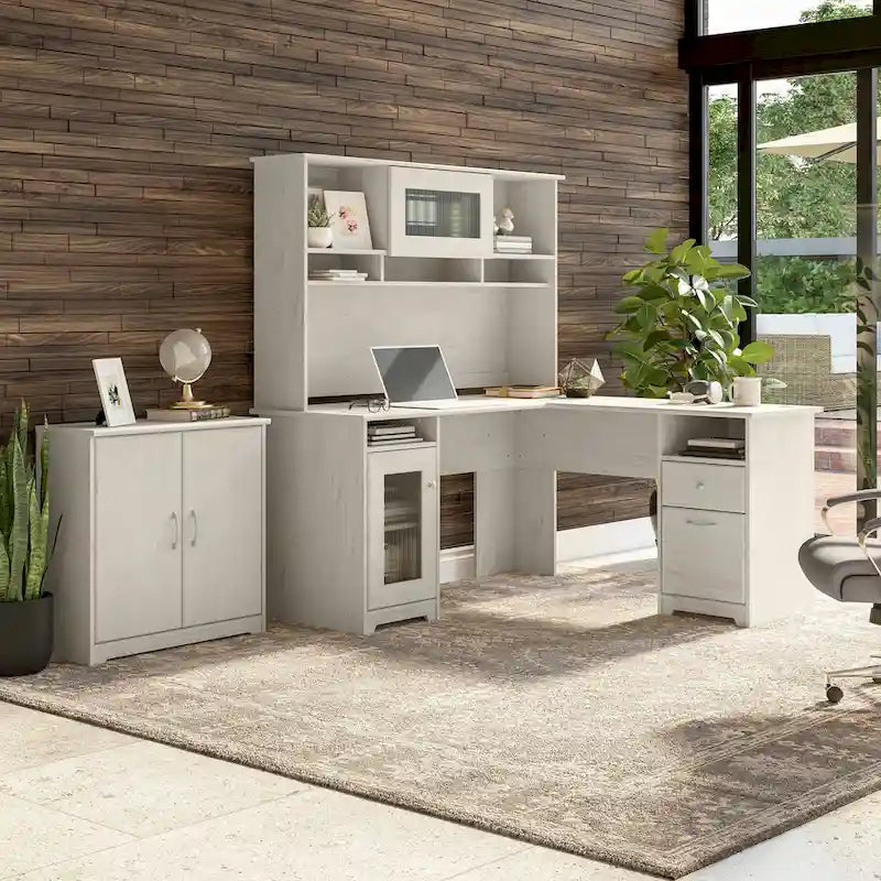 Petit meuble de rangement à 2 portes avec étagère réglable et poignées métalliques