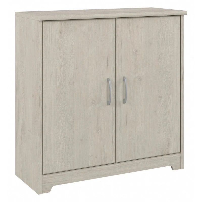 Petit meuble de rangement à 2 portes avec étagère réglable et poignées métalliques
