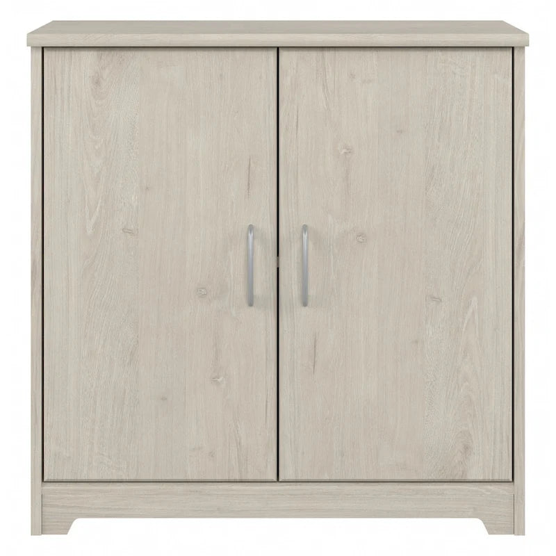 Petit meuble de rangement à 2 portes avec étagère réglable et poignées métalliques
