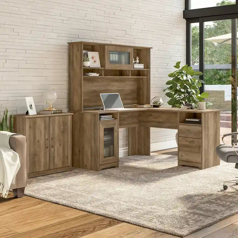 Petit meuble de rangement à 2 portes avec étagère réglable et poignées métalliques