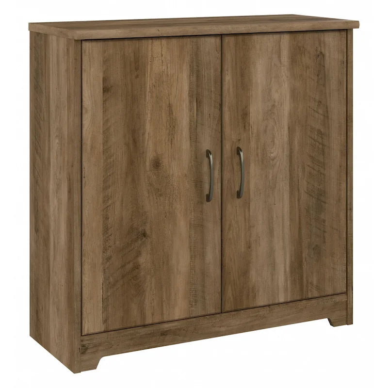 Petit meuble de rangement à 2 portes avec étagère réglable et poignées métalliques