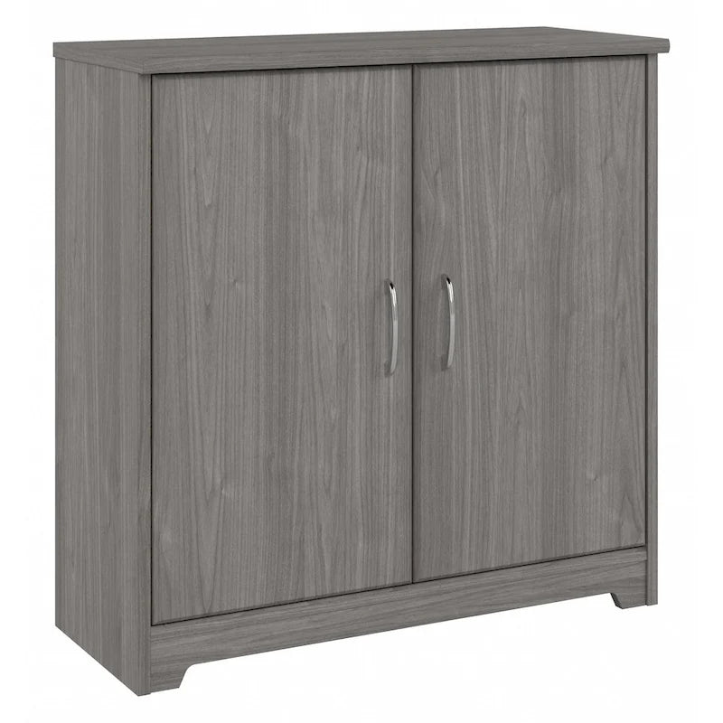 Petit meuble de rangement à 2 portes avec étagère réglable et poignées métalliques