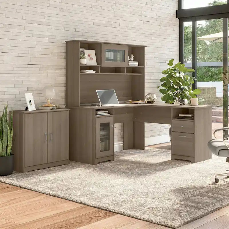 Petit meuble de rangement à 2 portes avec étagère réglable et poignées métalliques