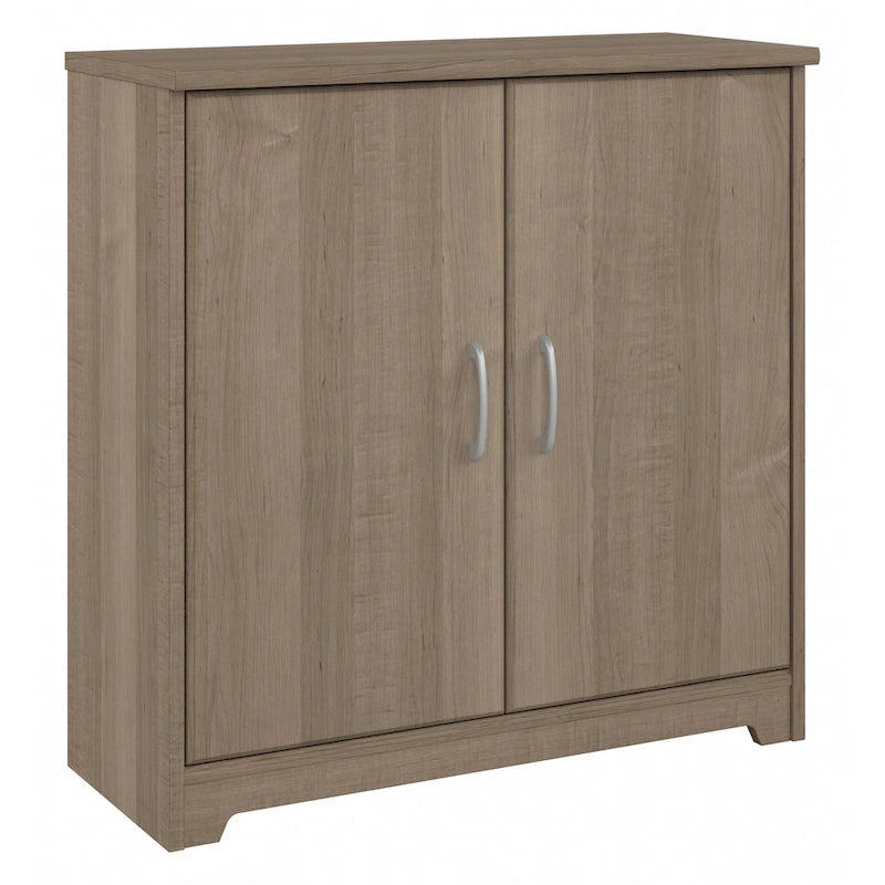 Petit meuble de rangement à 2 portes avec étagère réglable et poignées métalliques