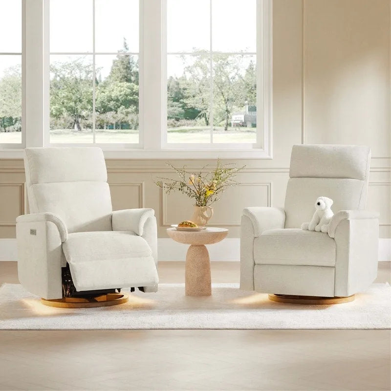 Fauteuil inclinable motorisé pour chambre de bébé avec veilleuse et ports USB