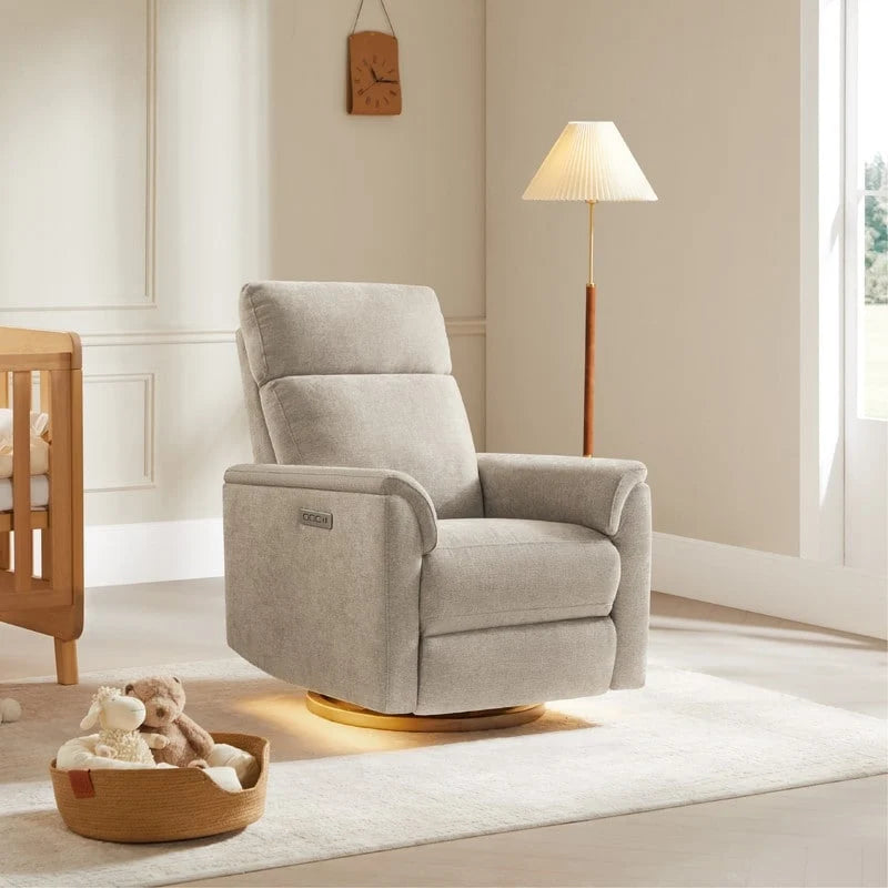 Fauteuil inclinable motorisé pour chambre de bébé avec veilleuse et ports USB