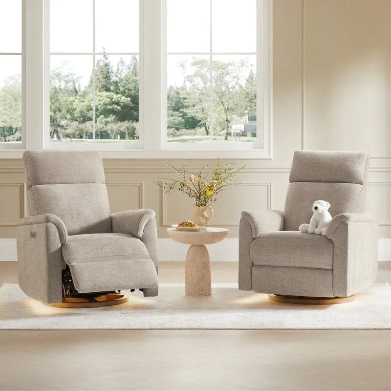 Fauteuil inclinable motorisé pour chambre de bébé avec veilleuse et ports USB