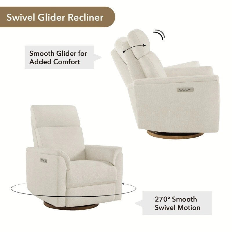 Fauteuil inclinable motorisé pour chambre de bébé avec veilleuse et ports USB