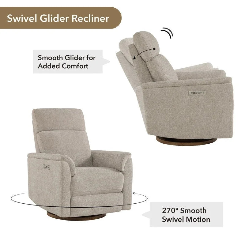 Fauteuil inclinable motorisé pour chambre de bébé avec veilleuse et ports USB