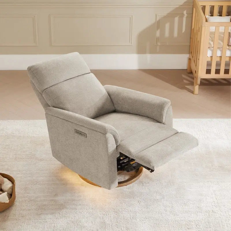 Fauteuil inclinable motorisé pour chambre de bébé avec veilleuse et ports USB