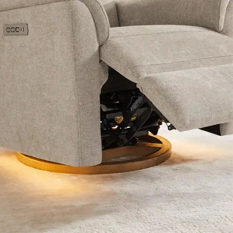 Fauteuil inclinable motorisé pour chambre de bébé avec veilleuse et ports USB