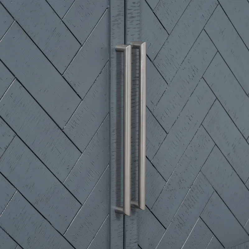 Bahut de rangement en bois de pin MDF avec étagères réglables, poignées en fer, bleu marine, gris, noir