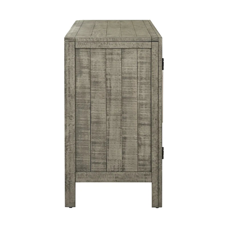 Bahut de rangement en bois de pin MDF avec étagères réglables, poignées en fer, bleu marine, gris, noir