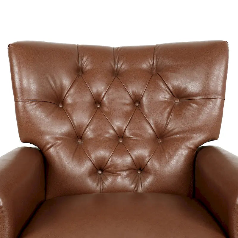 Fauteuil inclinable contemporain à dossier poussoir capitonné avec garniture cloutée