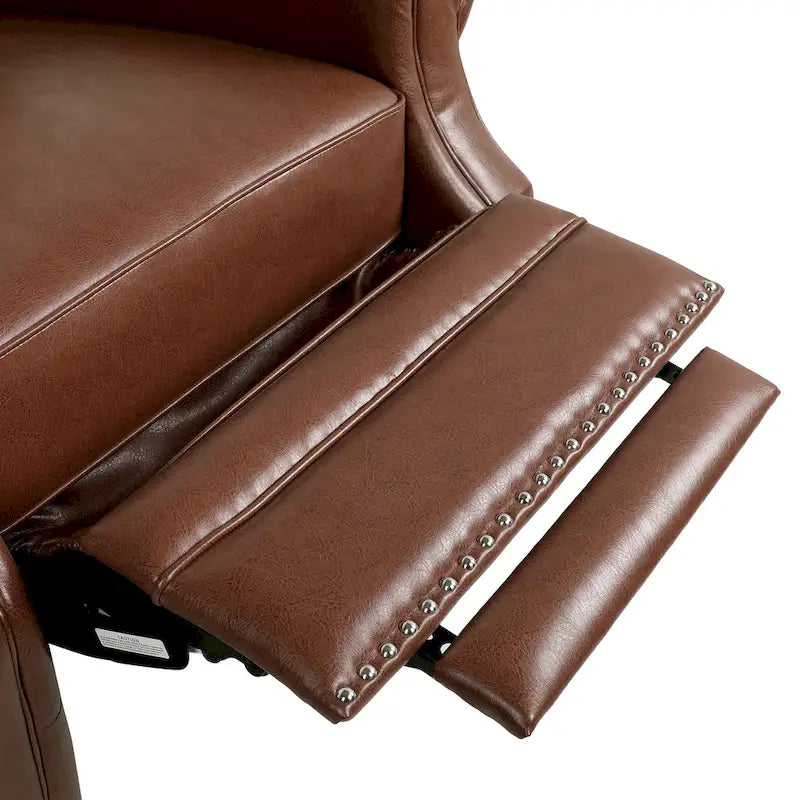 Fauteuil inclinable contemporain à dossier poussoir capitonné avec garniture cloutée