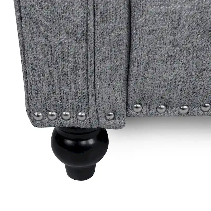 Fauteuil inclinable contemporain à dossier poussoir capitonné avec garniture cloutée