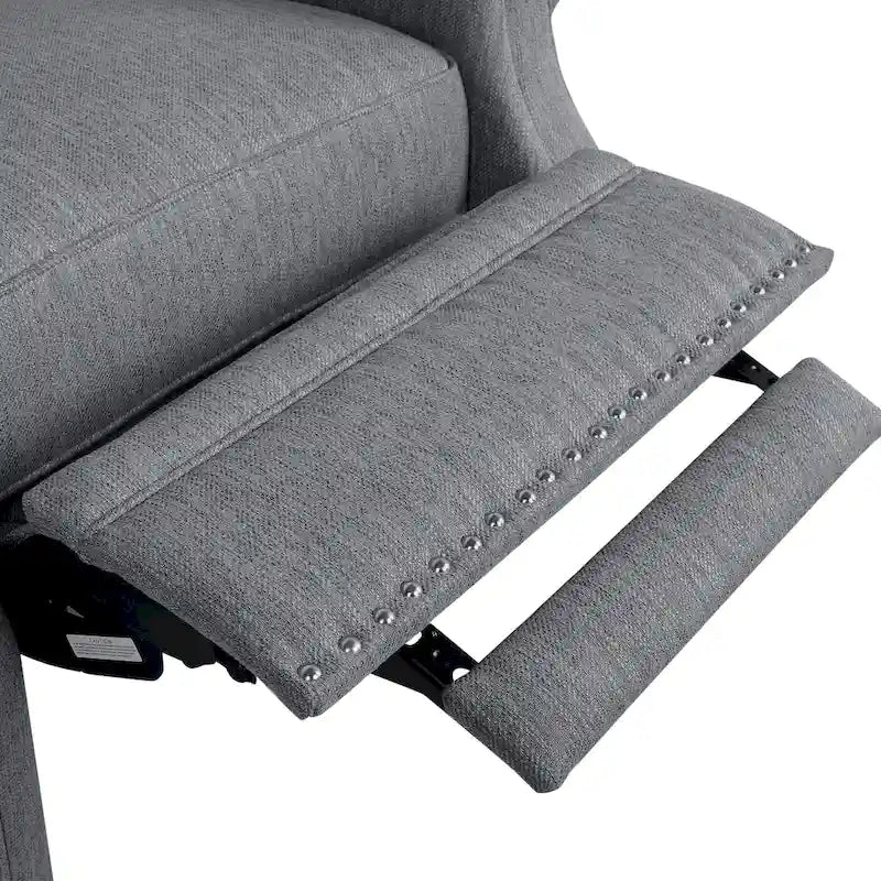 Fauteuil inclinable contemporain à dossier poussoir capitonné avec garniture cloutée