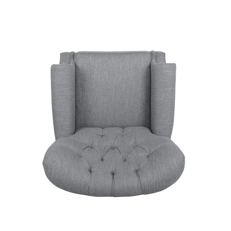 Fauteuil inclinable contemporain à dossier poussoir capitonné avec garniture cloutée