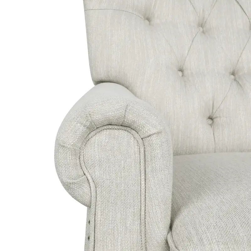 Fauteuil inclinable contemporain à dossier poussoir capitonné avec garniture cloutée