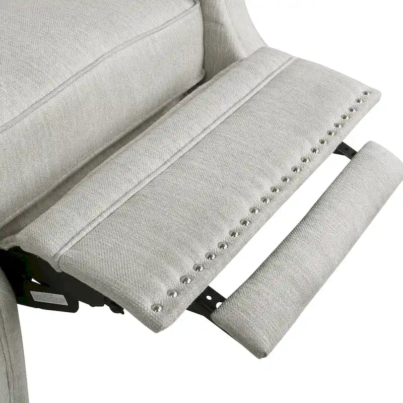 Fauteuil inclinable contemporain à dossier poussoir capitonné avec garniture cloutée