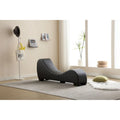 Chaise longue de yoga sans accoudoirs en similicuir pour salon noir et blanc