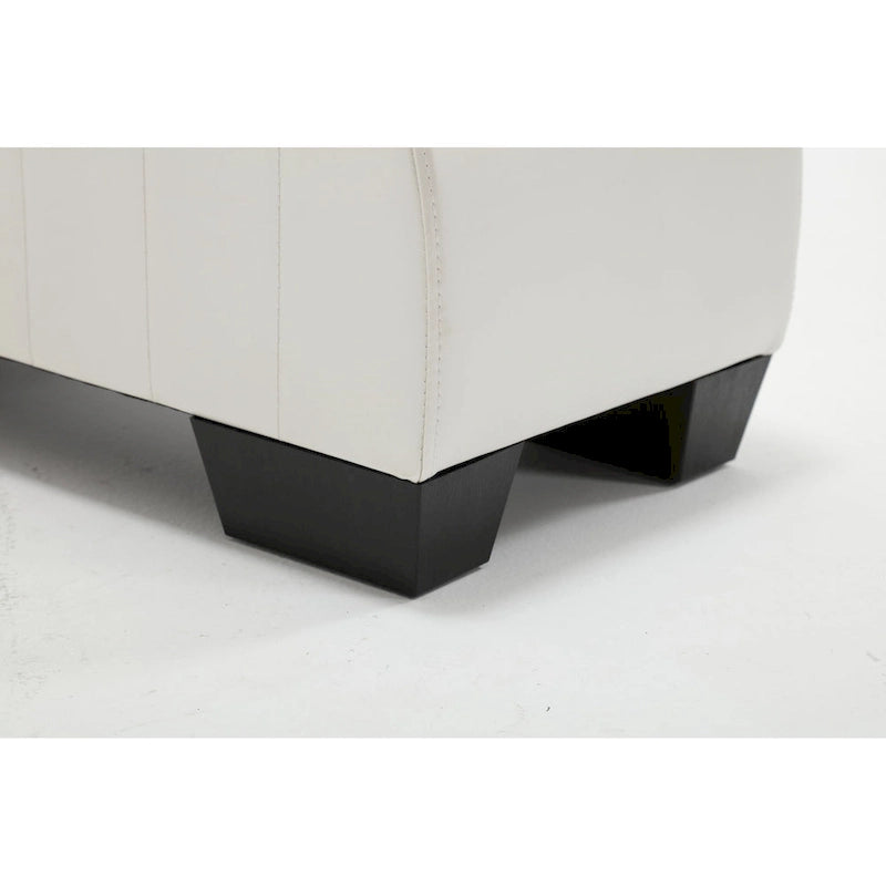 Chaise longue de yoga sans accoudoirs en similicuir pour salon noir et blanc