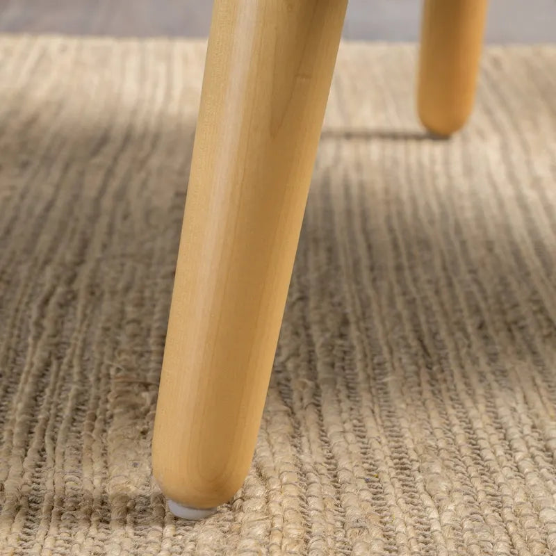 Fauteuil en tissu capitonné Mid-Century Modern avec pieds en bois naturel