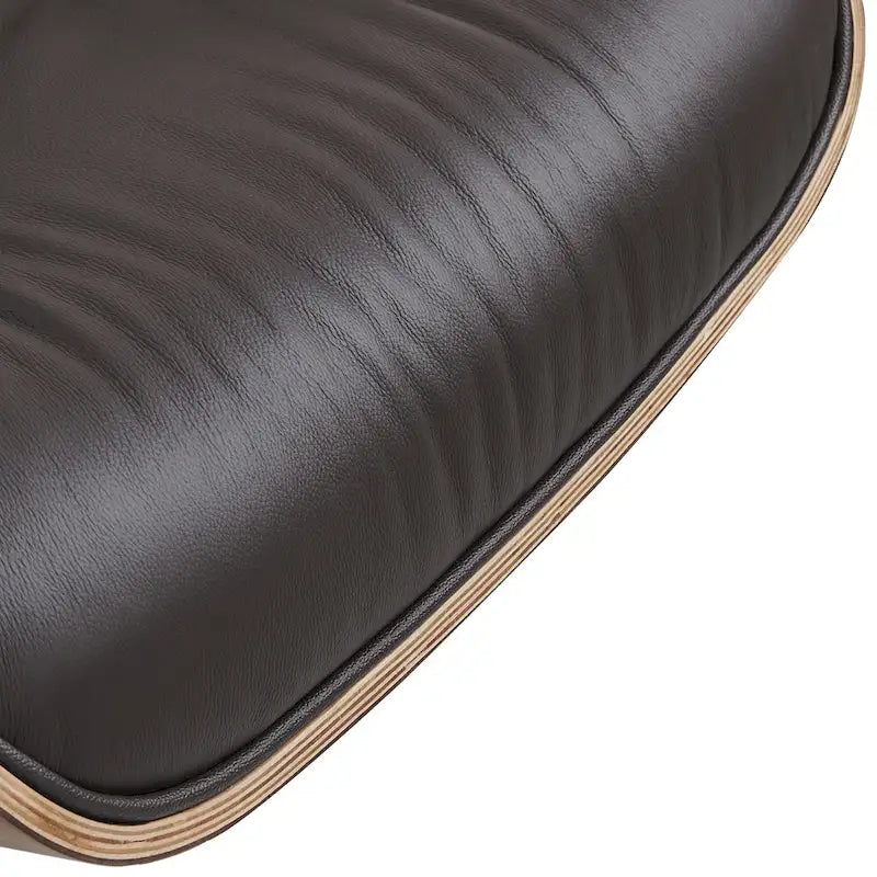 Fauteuil de salon pivotant à dossier haut en cuir véritable, style moderne du milieu du siècle, marron