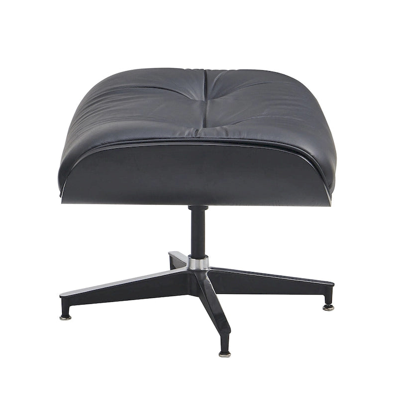 Fauteuil de salon pivotant à dossier haut en cuir véritable, style moderne du milieu du siècle, marron