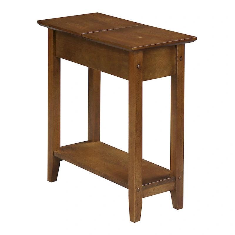 Table d'appoint relevable avec rangement dissimulé et étagère inférieure