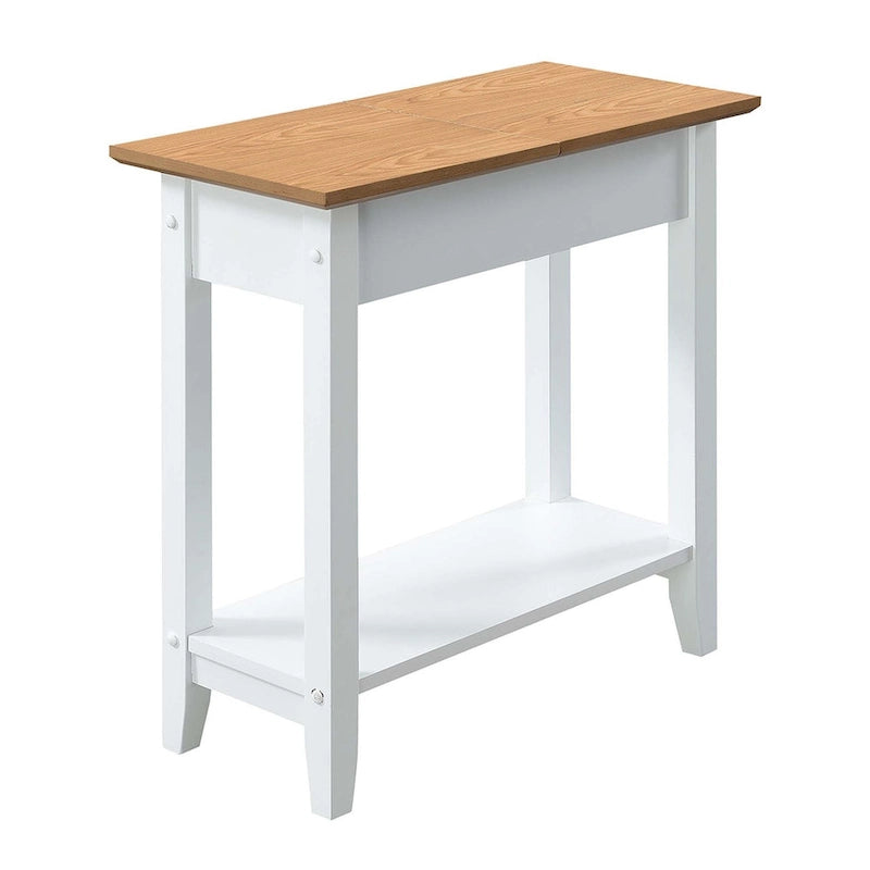 Table d'appoint relevable avec rangement dissimulé et étagère inférieure