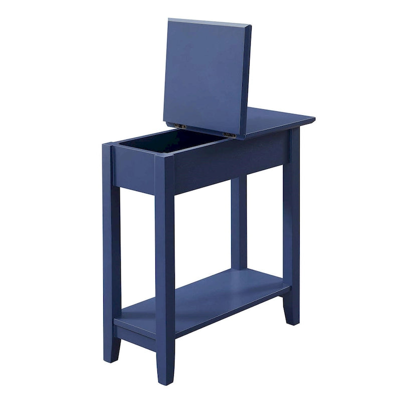 Table d'appoint relevable avec rangement dissimulé et étagère inférieure