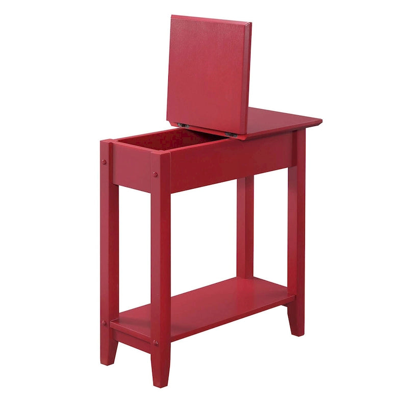 Table d'appoint relevable avec rangement dissimulé et étagère inférieure