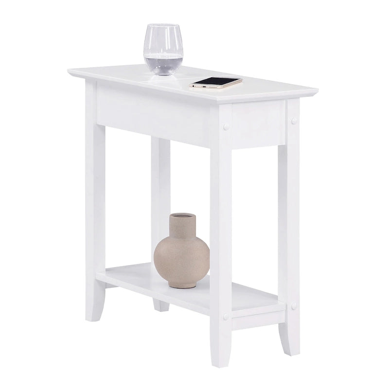 Table d'appoint relevable avec rangement dissimulé et étagère inférieure