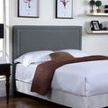 Tête de lit capitonnée en tissu avec clous décoratifs, Gris et Beige