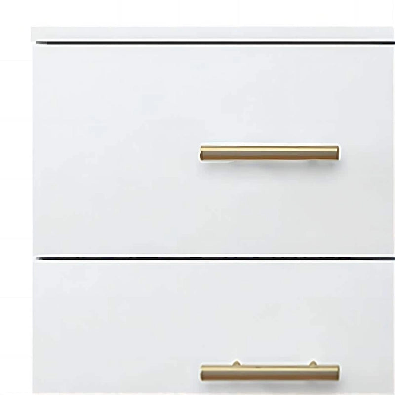 Commode double 6 tiroirs avec poignées dorées, blanc et noir, meuble de rangement de chambre à coucher
