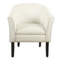 Fauteuil d'appoint barillet en tissu texturé naturel avec pieds en bois noir