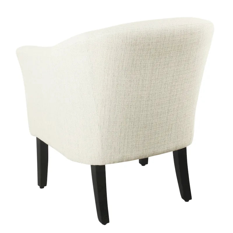 Fauteuil d'appoint barillet en tissu texturé naturel avec pieds en bois noir