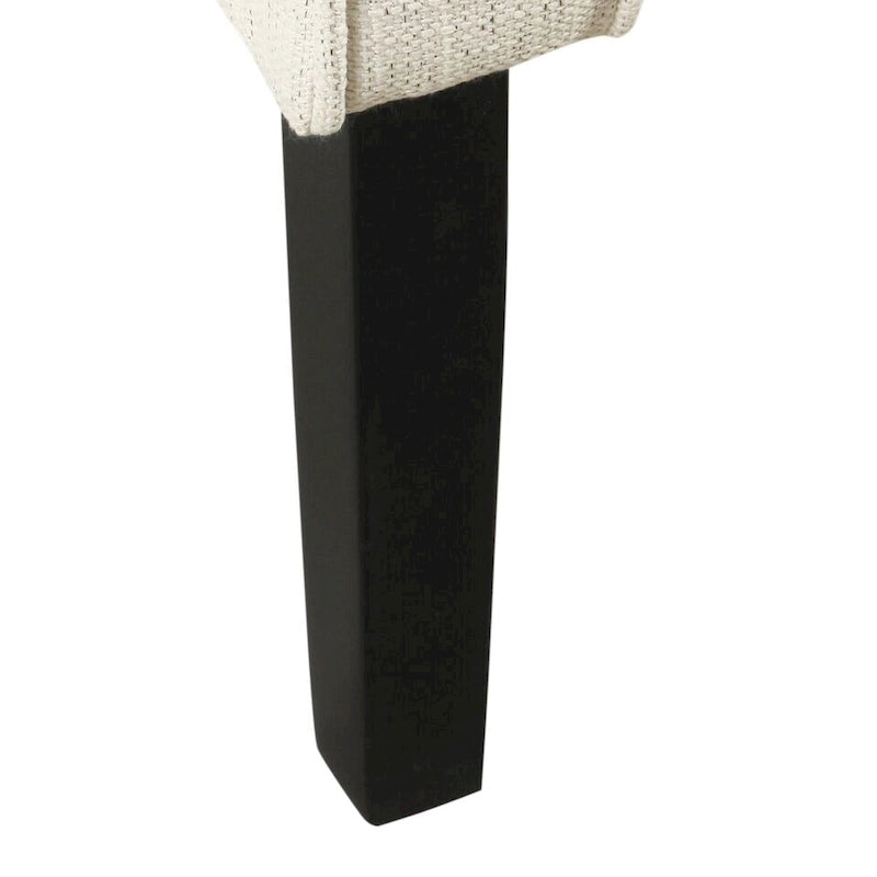 Fauteuil d'appoint barillet en tissu texturé naturel avec pieds en bois noir