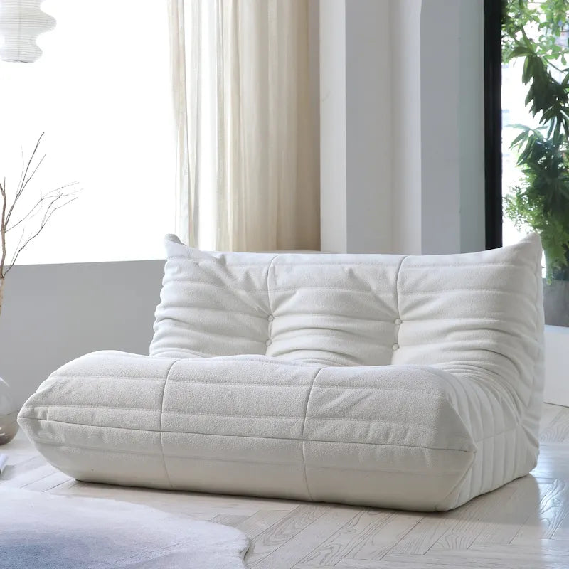 Fauteuil de sol sans accoudoirs en mousse à mémoire de forme avec housse en tissu peluche