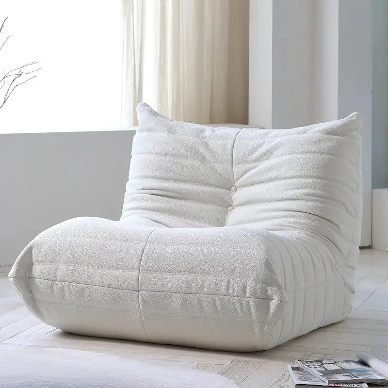 Fauteuil de sol sans accoudoirs en mousse à mémoire de forme avec housse en tissu peluche