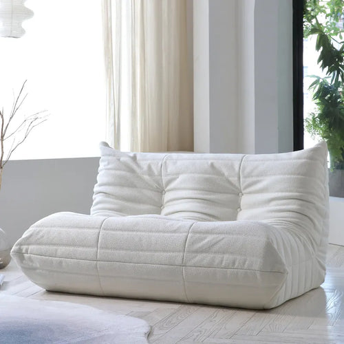 Fauteuil de sol sans accoudoirs en mousse à mémoire de forme avec housse en tissu peluche