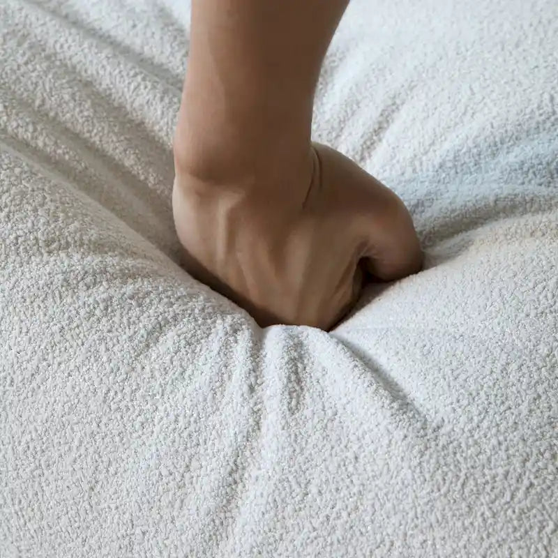 Fauteuil de sol sans accoudoirs en mousse à mémoire de forme avec housse en tissu peluche