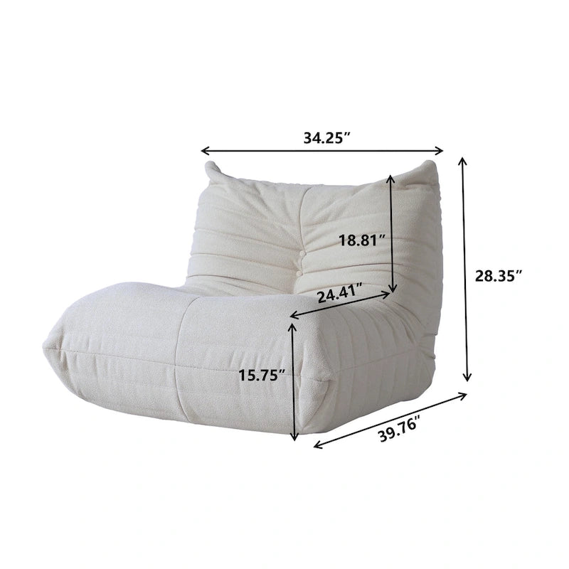 Fauteuil de sol sans accoudoirs en mousse à mémoire de forme avec housse en tissu peluche