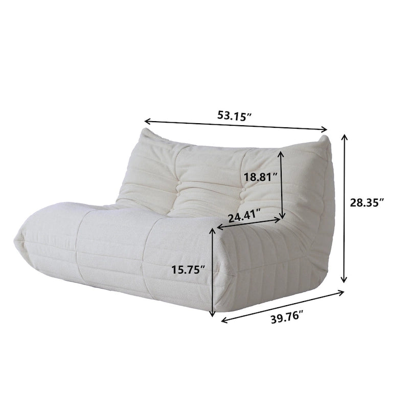 Fauteuil de sol sans accoudoirs en mousse à mémoire de forme avec housse en tissu peluche