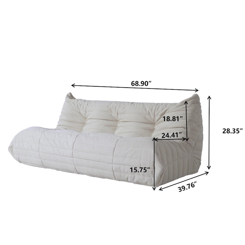 Fauteuil de sol sans accoudoirs en mousse à mémoire de forme avec housse en tissu peluche