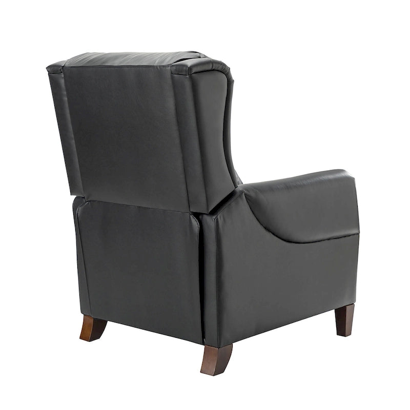 Fauteuil inclinable manuel en cuir véritable avec garniture cloutée en noir, chocolat, marine, sauge, marron et camel