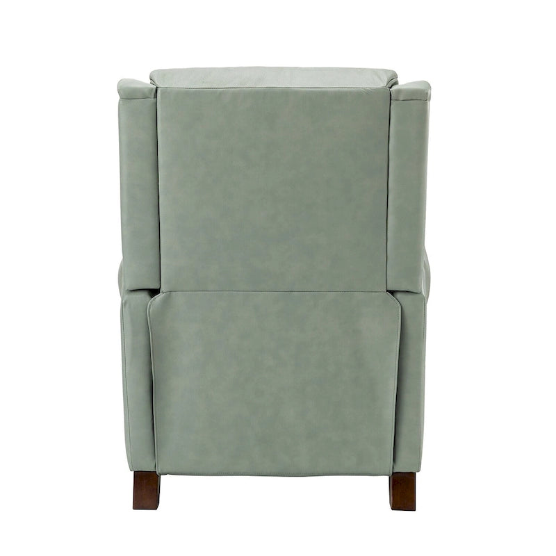 Fauteuil inclinable manuel en cuir véritable avec garniture cloutée en noir, chocolat, marine, sauge, marron et camel
