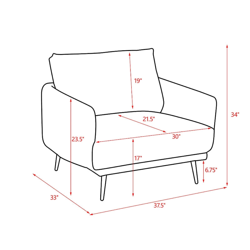 Fauteuil d'appoint surdimensionné avec accoudoirs étroits et coussins moelleux, gris
