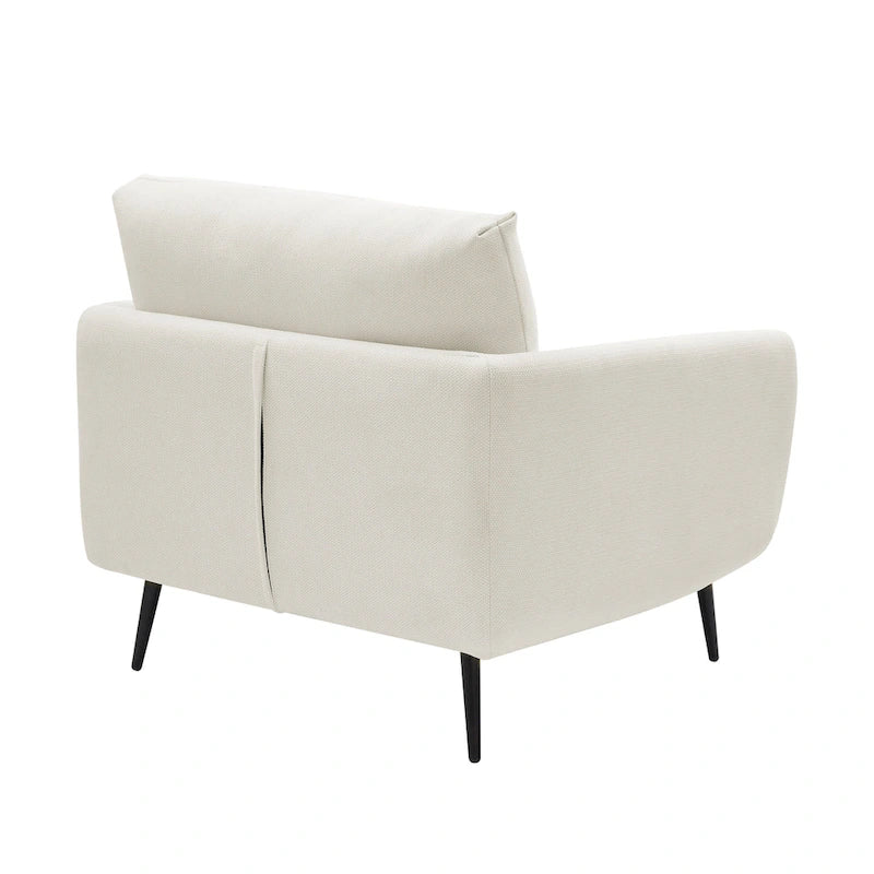 Fauteuil d'appoint surdimensionné avec accoudoirs étroits et coussins moelleux, gris